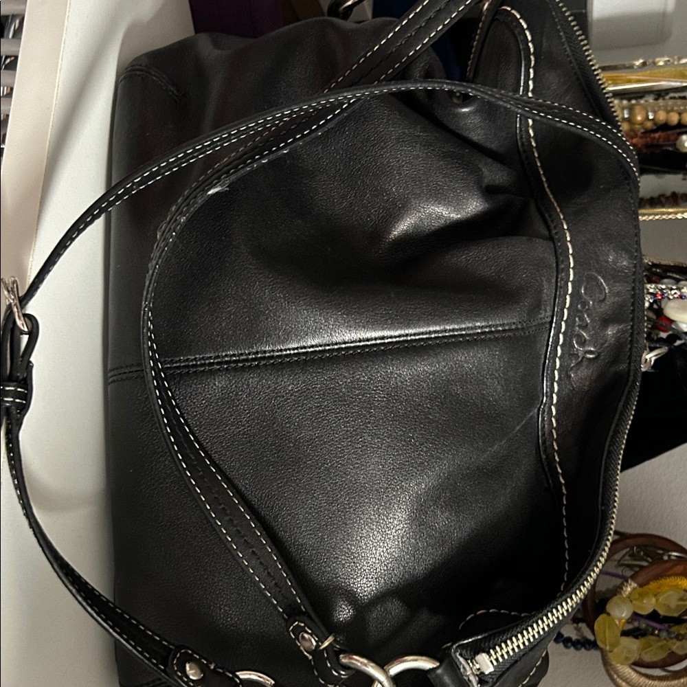 Coach Black Leather Shoulder Bag